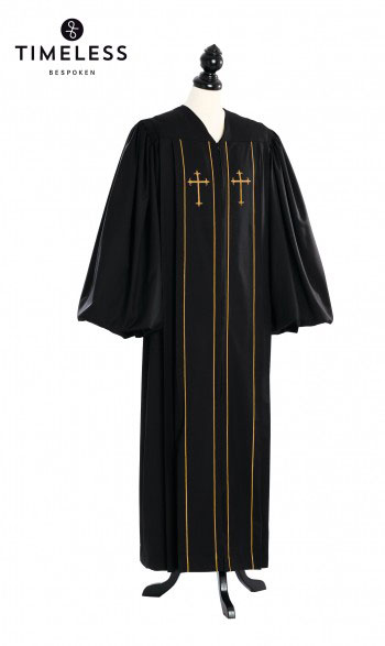 Custom Cleric Clergy Talar Gold, TIMELESS silver wool